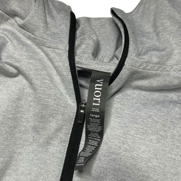 VUORI | Men’s Ponto Performance 1/2 Zip Hoodie - Heathered Grey - Sz Large - Picture 6 of 8